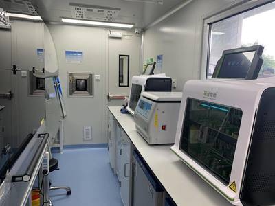 國內首個標準集裝箱尺寸的p2+核酸檢測移動實驗室投用:縮短2小時日測兩百份